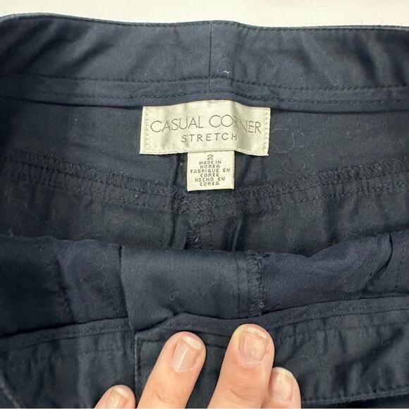 Vintage Casual Corner Women’s Navy Blue Wide Leg Ankle-Length Pants, Size 2 - Picture 7 of 9